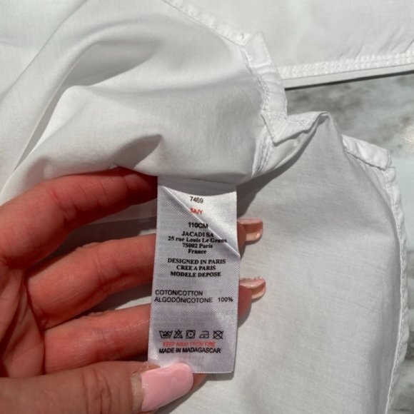 Boy's Jacadi White Cotton Button Front Shirt in Size 5 EUC - Picture 6 of 16
